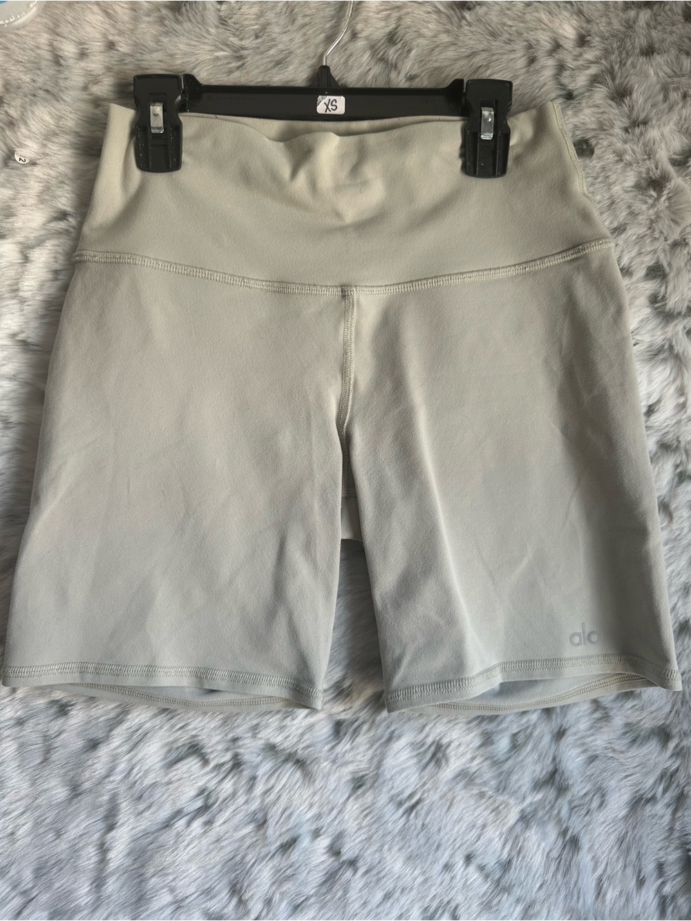 120. Alo small biker short. Light grey